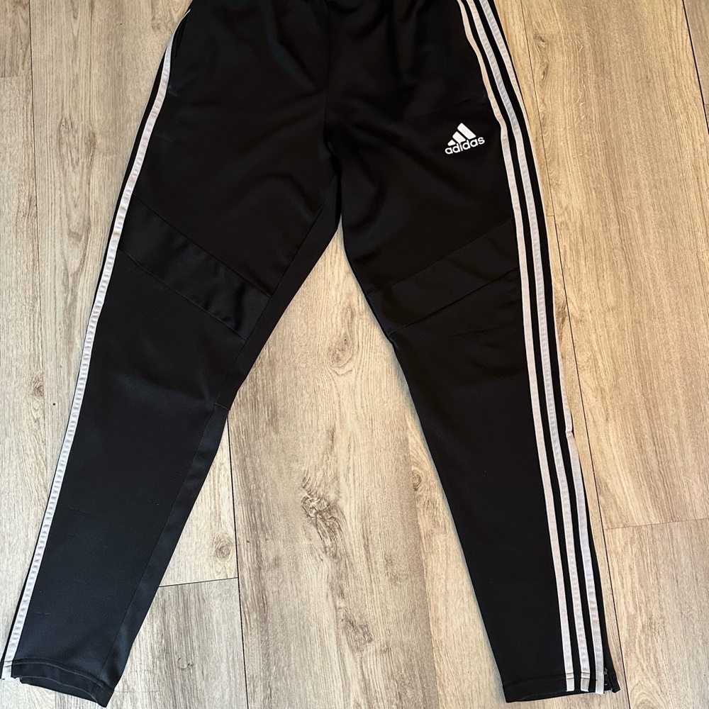 Adidas Black Sweatpants with Signature Stripes